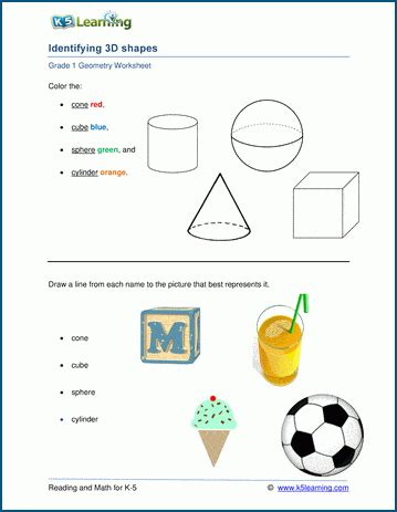 Worksheet For 3D Shapes - Names Of 3d Shapes Worksheet Primary ...