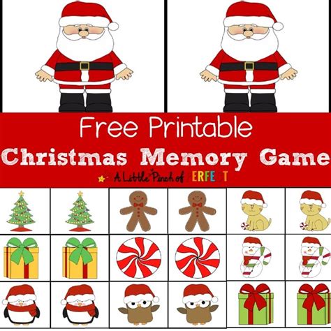 Free Christmas Printable Memory Game for Kids - A Little Pinch of Perfect