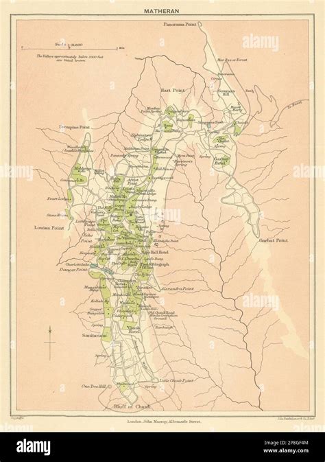 BRITISH INDIA. Matheran Hill station. Maharashtra. 1905 old antique map chart Stock Photo - Alamy