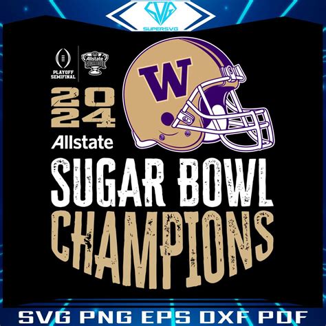 Washington Huskies Sugar Bowl Champions SVG