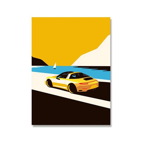 Porsche 911 Print / Wall Art / Painting / Home Decor / Automan - Etsy