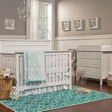 DaVinci 2 Piece Nursery Set - Autumn 4 in 1 Convertible Crib and Changer Dresser in White FREE ...