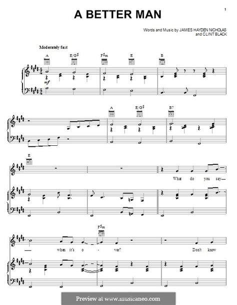 A Better Man by C. Black - sheet music on MusicaNeo