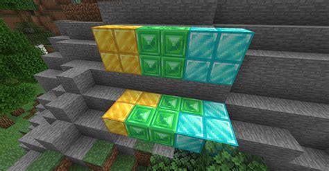 New diamond, gold and emerald block textures : r/Minecraft