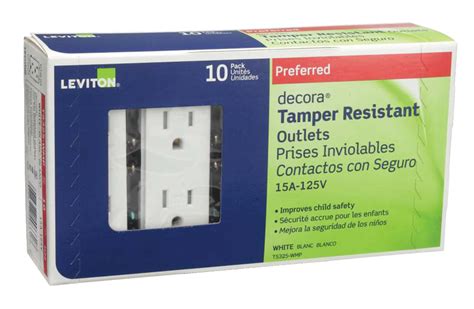 Leviton Tamper Resistant Decora Receptacles, White, 10-pk | Canadian Tire