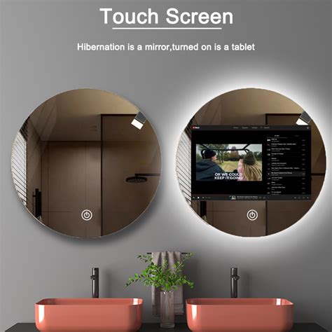 Wholesale Home Customized Bathroom Smart Touch Screen Mirror With Tv Wifi Android 11 Speaker ...