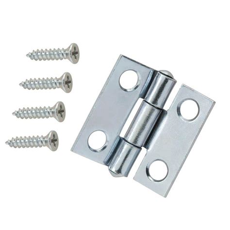 Everbilt 1 in. Zinc Plated Non-Removable Pin Narrow Utility Hinges (2-Pack)-15161 - The Home Depot