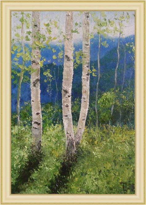 Birch Trees Painting Summer Landscape Oil Original Art 12 by 8 | Etsy