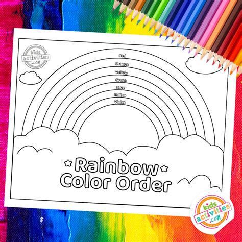 Rainbow Color Order Coloring Activity You Can Print | Kids Activities Blog