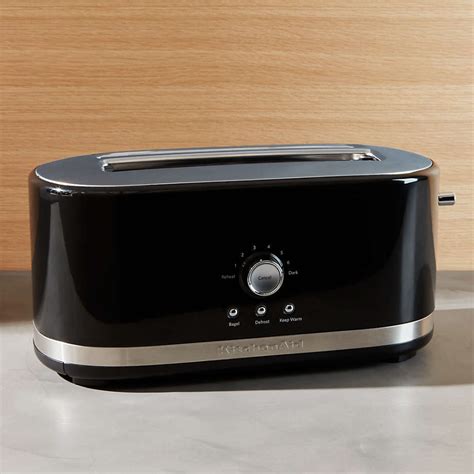 KitchenAid Onyx Black 4-Slice Long Slot Toaster + Reviews | Crate and Barrel