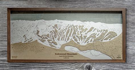 Kirkwood Mountain Ski Trail Map | 3D Wooden Ski Resort Art