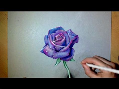 How i draw a realistic Purple Rose - YouTube