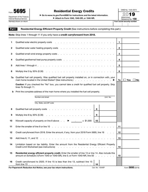 IRS Form 5695 - 2019 - Fill Out, Sign Online and Download Fillable PDF | Templateroller