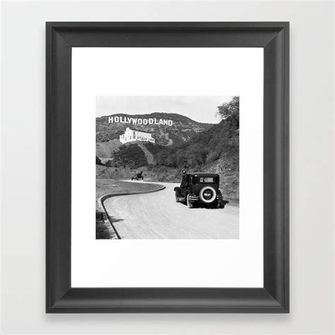 Old Hollywood sign Hollywoodland black and white photograph Framed Art ...