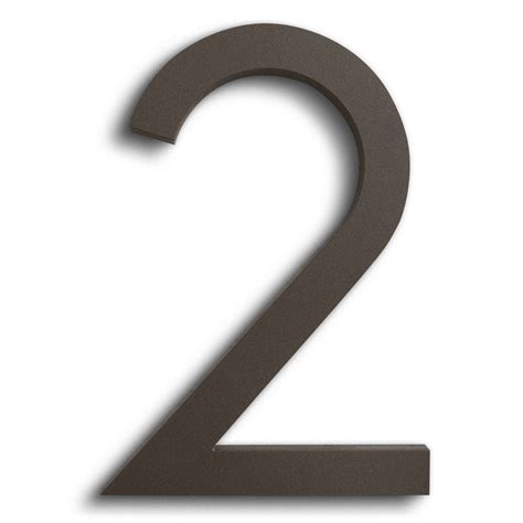 House Numbers Modern Font Two 2 Bronze