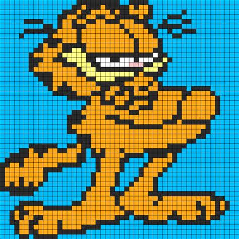 Garfield Kandi Pattern | Pony bead patterns, Beading patterns, Cross ...