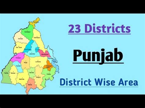 Punjab District Wise Total Area || Punjab District area with Maps - YouTube