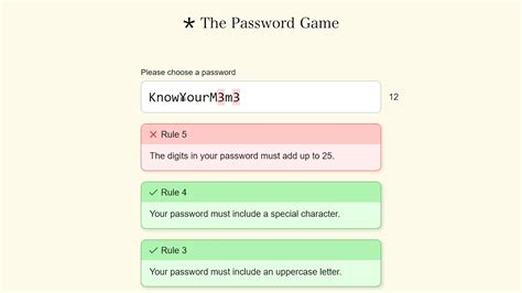 The Password Game | Know Your Meme