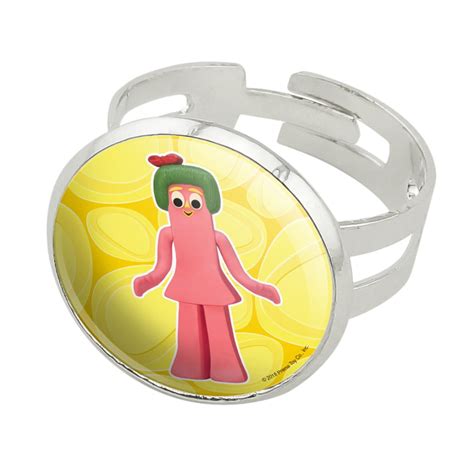 Minga Gumby's Little Sister Clay Art Silver Plated Adjustable Novelty Ring - Walmart.com