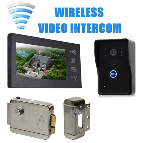 DIYSECUR 7 Wireless Video Door Phone Doorbell Intercom System Touch Key Electronic Lock Home ...