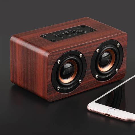 High Quality Super Deep Wood Speakers Portable Wireless Bluetooth Speaker Stereo Music Subwoofer ...