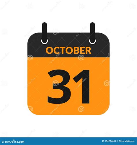 Flat Icon Calendar 31st October Stock Vector - Illustration of ...