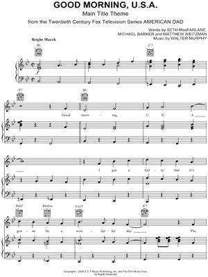 American Dad Sheet Music Downloads at Musicnotes.com