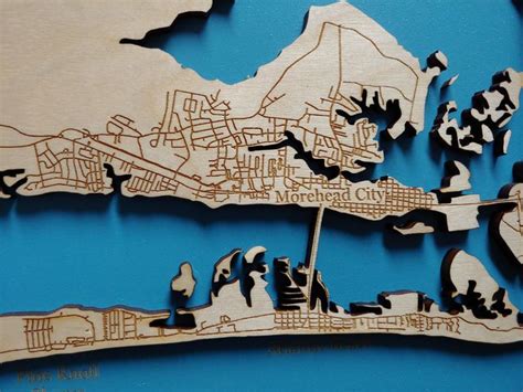 Emerald Isle, North Carolina Coastal Map - laser cut wood map | Emerald ...