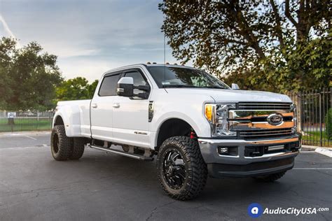 20″ Fuel Wheels D574 Cleaver Gloss Black Milled Rims For 2018 Ford F-350 Dually Super Duty