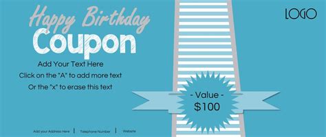 Free Custom Birthday Coupons - Customize Online & Print at Home