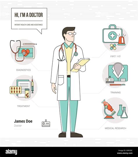 Professional doctor infographic skills resume with tools, medical equipment and icons set Stock ...