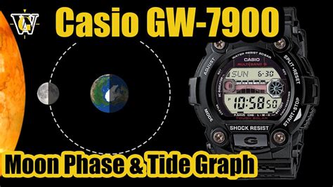 Casio GW 7900 Moon Phase & Tide Graph Function - how to setup and use - YouTube