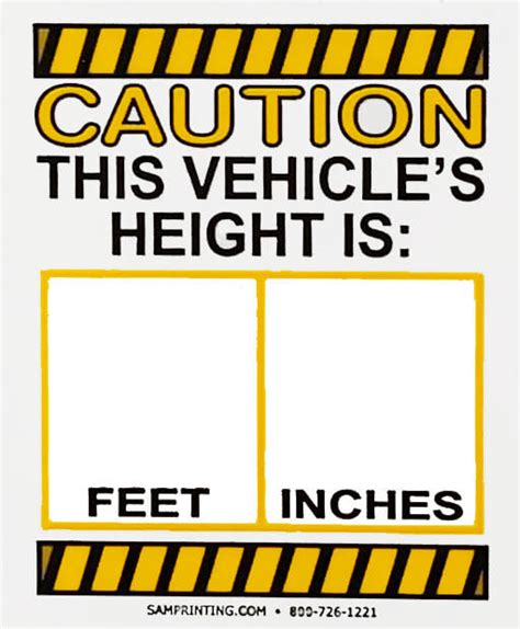 Generic Vehicle Height Window Stickers – SAMprinting