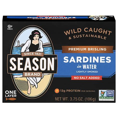 Season Sardines In Water, Premium Brisling 3.75 Oz | Shop | Foodtown