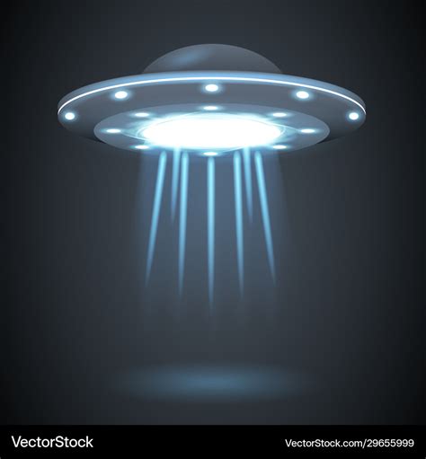 Ufo sci-fi light rays energy alien spaceship Vector Image