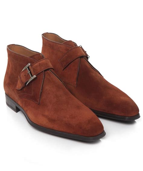 Lyst - Magnanni Shoes Suede Monk Strap Boots in Brown for Men