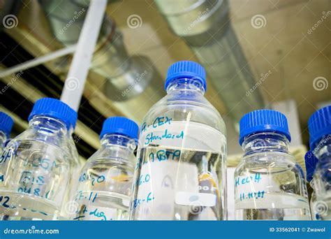 Bottles in chemistry lab stock image. Image of liquid - 33562041