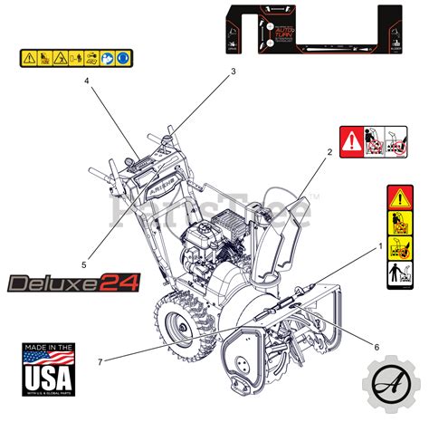 Ariens 921045 - Ariens Deluxe 24" Snow Blower, Ariens AX 254cc engine (SN: 100000 - 112544 ...