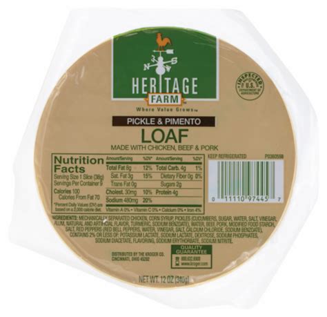 Heritage Farm™ Pickle & Pimento Loaf, 12 oz - Ralphs