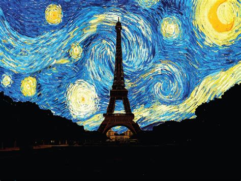 Dreamscapes; Eiffel Tower; Van Gogh starry night | Obras de arte ...