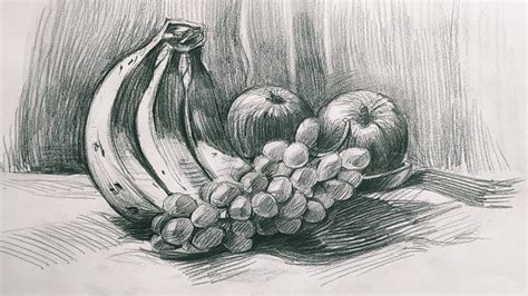 pencil still life tutorials #4 / fruit still life drawing step by step ...