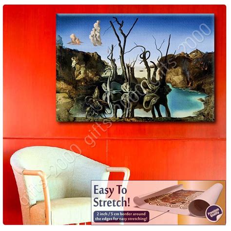 Swans Reflecting Elephants by Salvador Dali | Canvas (Rolled) | Wall art HD | eBay