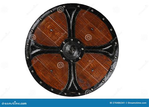 Old Wooden Viking Pattern Round Shield Era Stock Image - Image of ...