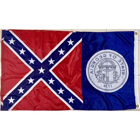 Old State of Georgia Flag - Outdoor - (1956 to 2001) 3x5,4x6 Double ...