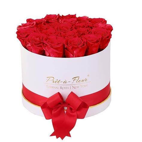 Empire White Gift Box in Scarlet Large | How to preserve flowers, White gift boxes, Rose ...