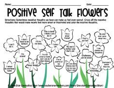 Flower Positive Self Talk Self Esteem Worksheets, Self Esteem ...