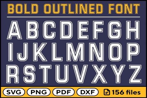 Bold Outlined Font Svg Png Pdf Dxf | Photoshop Graphics ~ Creative Market