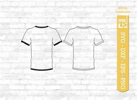 T-shirt Outline Svg, T Shirt Template SVG, Tshirt Vector Outline Svg, Cut File for Silhouette ...