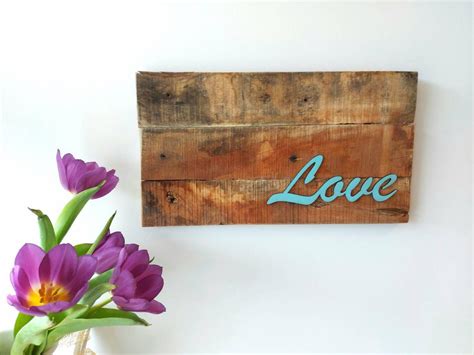 Wooden Love Sign Wall Decor Rustic Sign Wall Art | Etsy