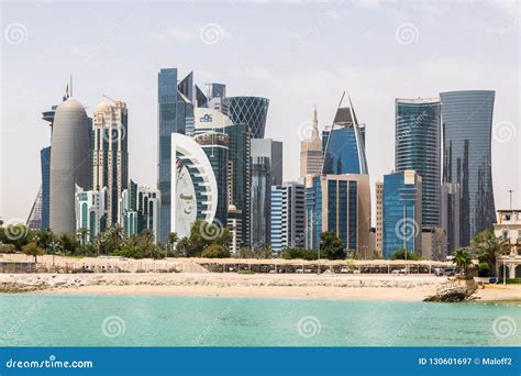 The Skyline of Doha, Qatar. Modern Rich Middle Eastern City. Middle ...